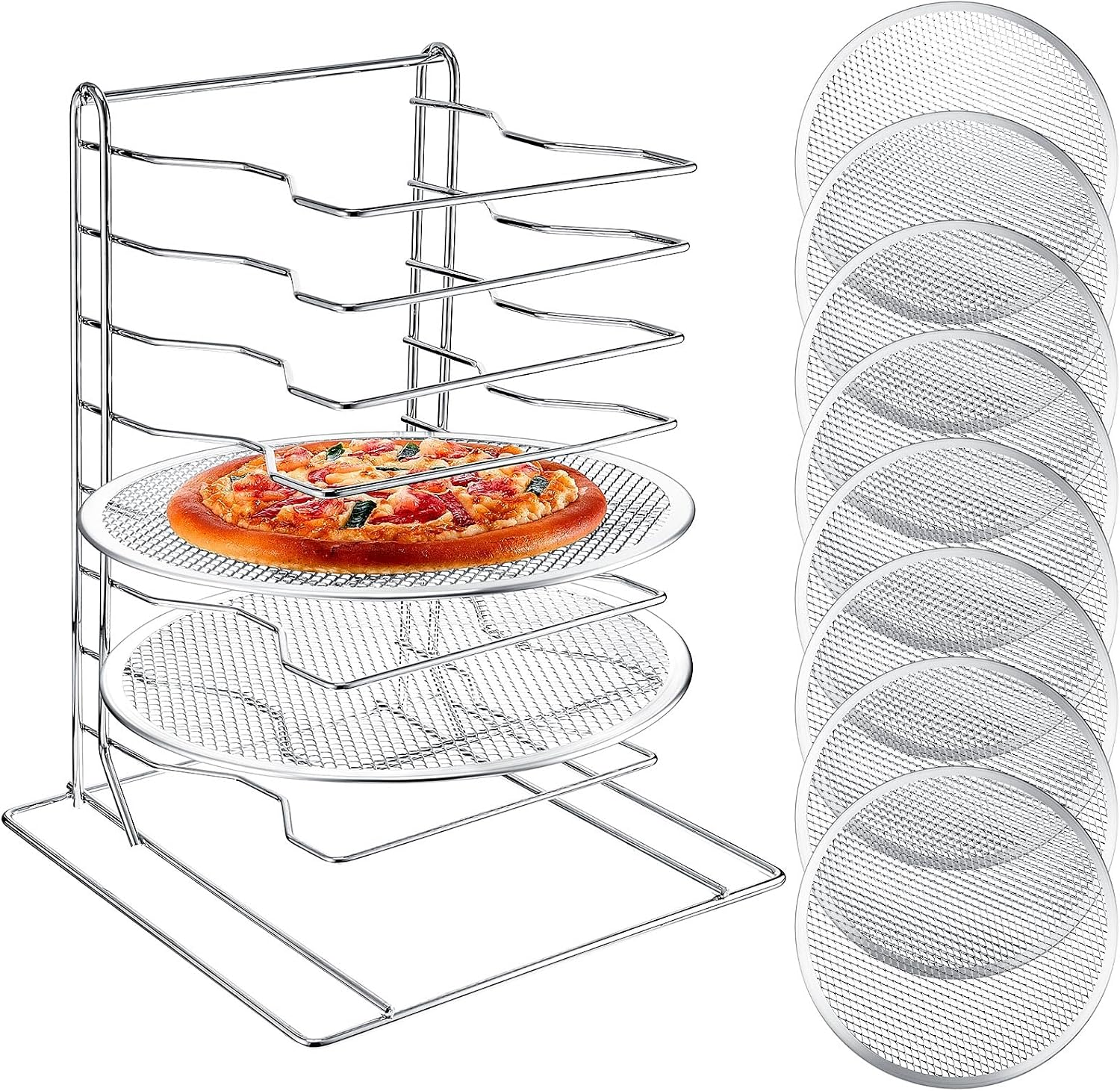 Kitchen Baking Pan Set - رف بيتزا بـ 8 طبقات مع