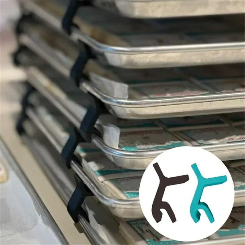Kitchen Baking Sheet Organizer - منظم أوراق البسكويت القابل للتكديس، رف