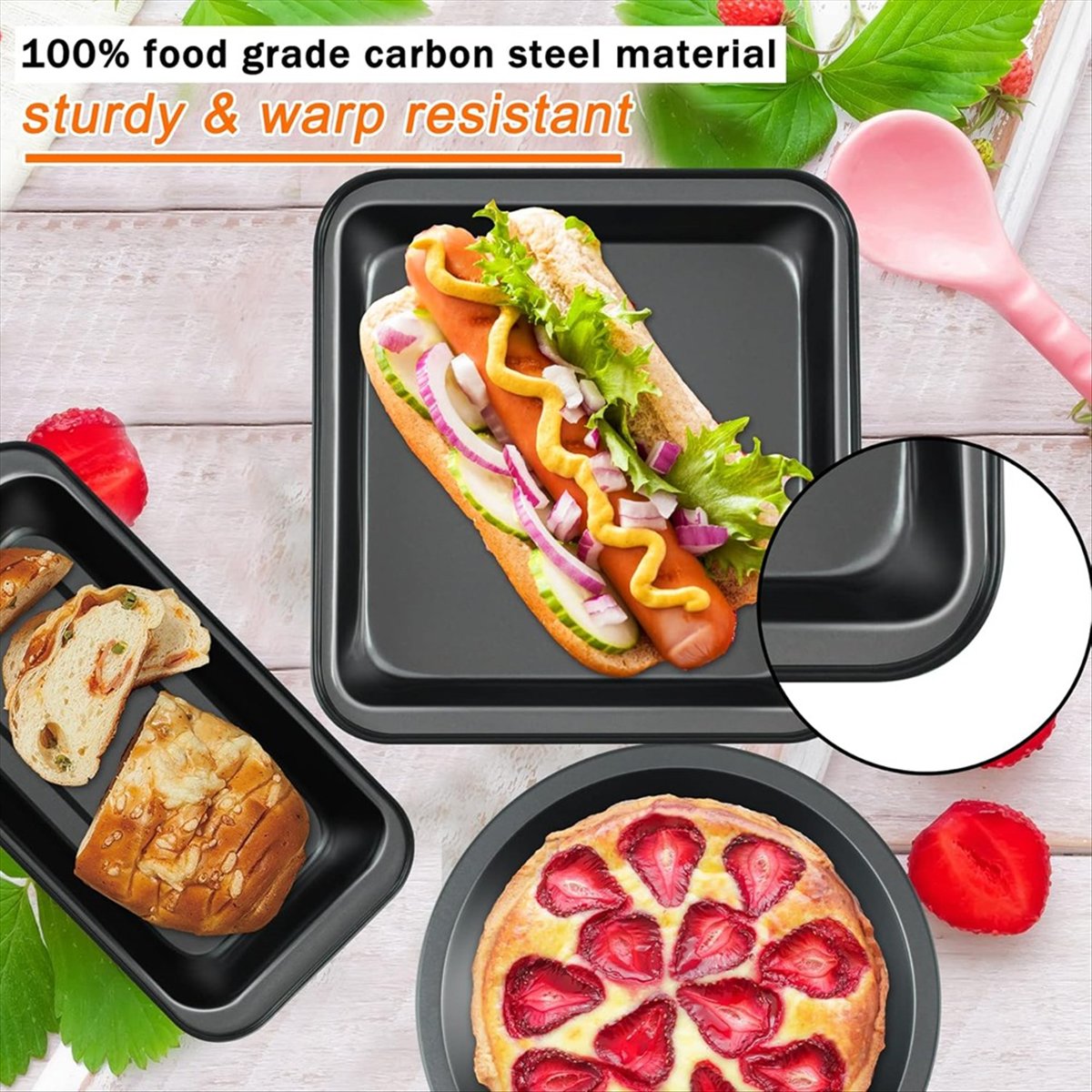 Kitchen Baking Pan Set - طقم أدوات خبز غير لاصق من