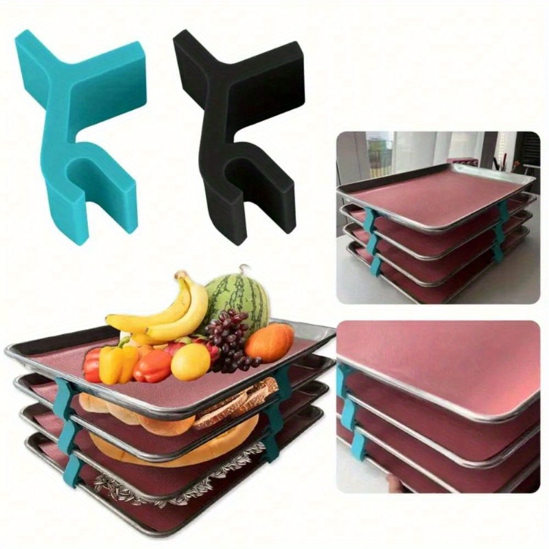 Kitchen Baking Sheet Organizer - منظم ألواح الخبز القابل للتكديس، حامل