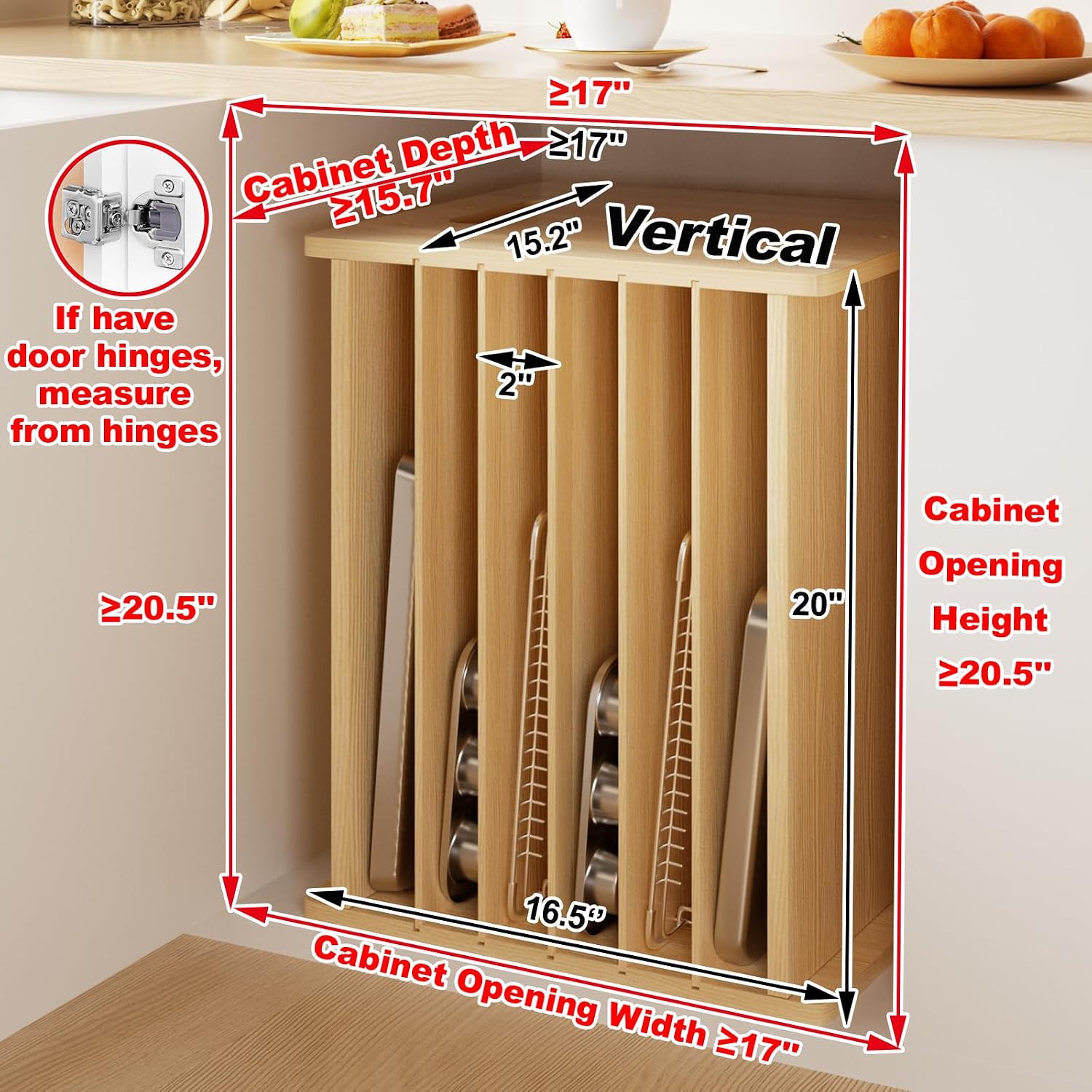 منظم خشبي لصواني الخبز، حامل ع - مراجعة Kitchen Baking Sheet Organizer وسعره