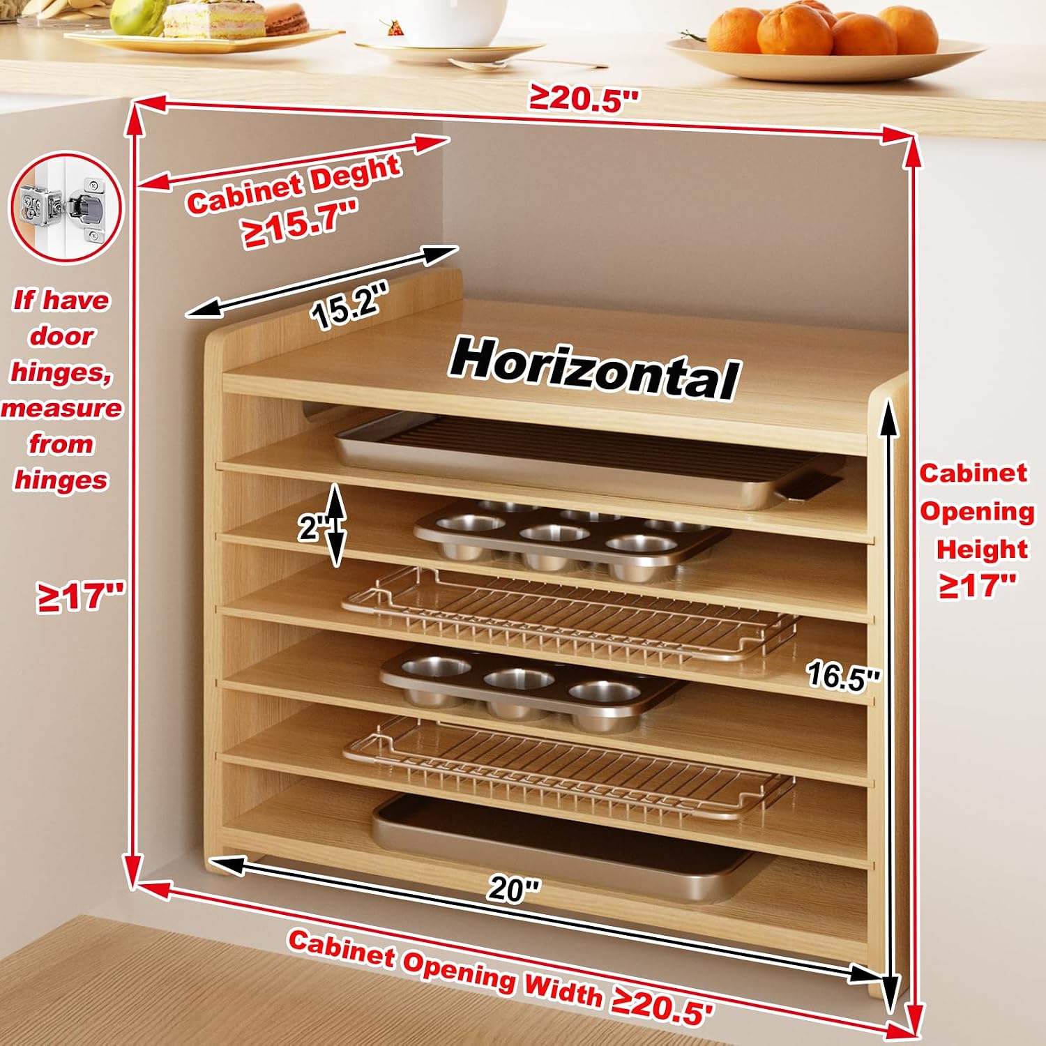 منظم خشبي لصواني الخبز، حامل ع - مراجعة Kitchen Baking Sheet Organizer وسعره