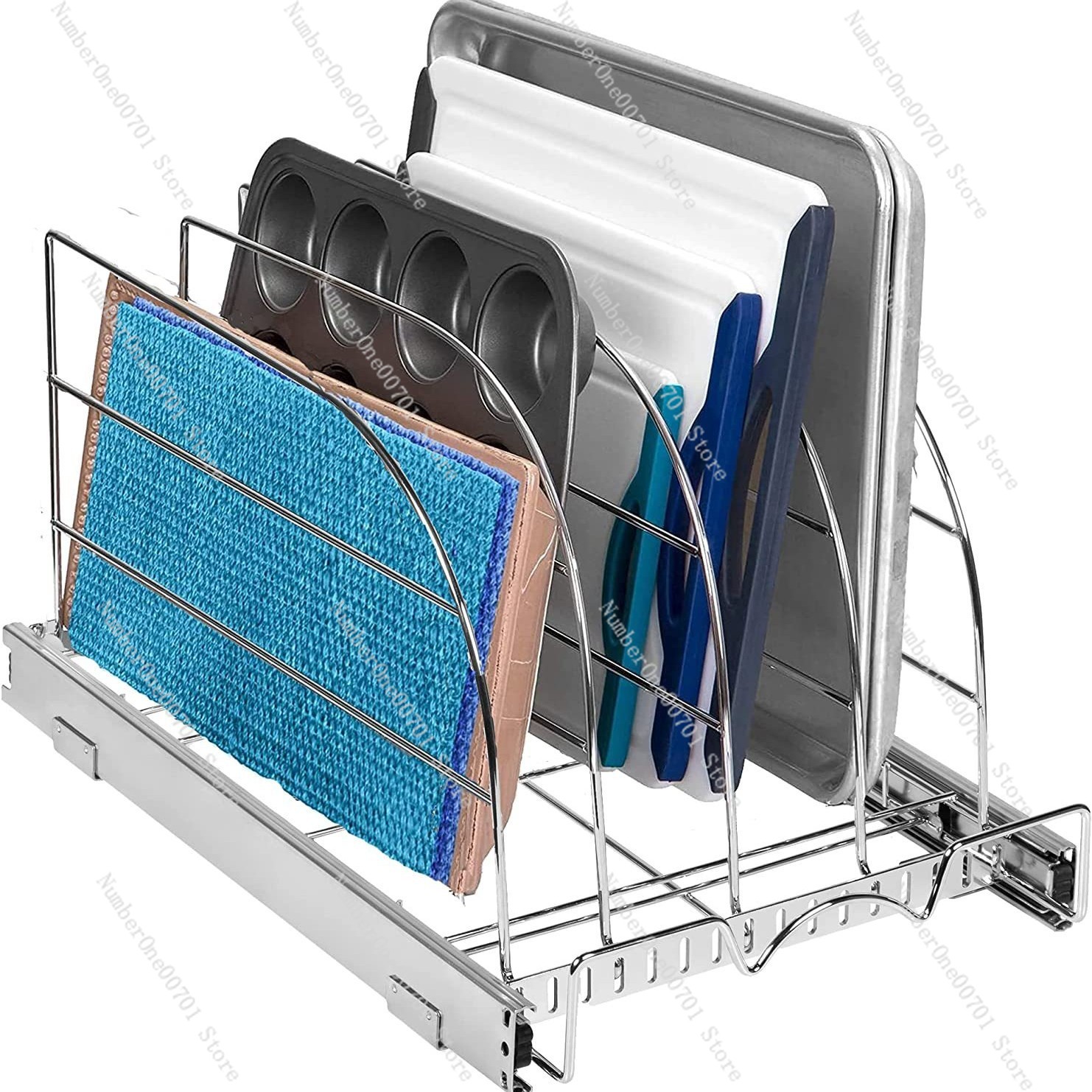 منظم خزانة المطبخ المنزلق لأوا - مراجعة Kitchen Baking Sheet Organizer وسعره