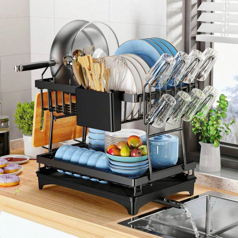 رف تجفيف أطباق من الفولاذ المق - مراجعة Kitchen Utensils وسعره