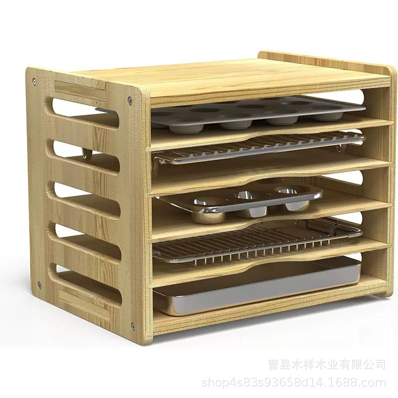 رف تخزين للمطبخ من الخشب الصلب - مراجعة Kitchen Baking Sheet Organizer وسعره