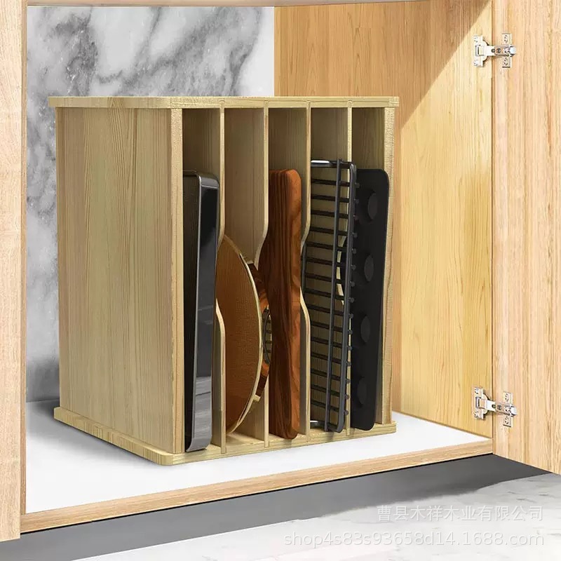 رف تخزين للمطبخ من الخشب الصلب - مراجعة Kitchen Baking Sheet Organizer وسعره