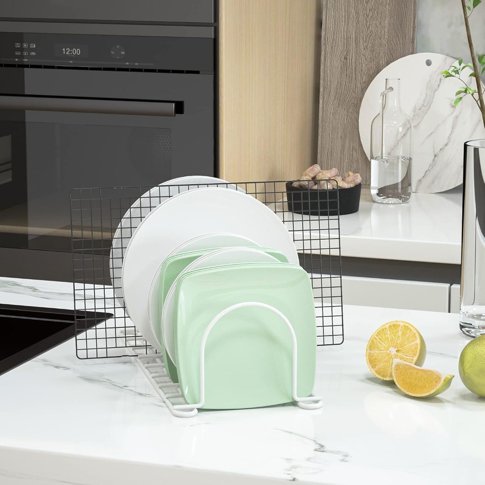 منظم أطباق عمودي للخزانة، رف أ - مراجعة Kitchen Baking Sheet Organizer وسعره